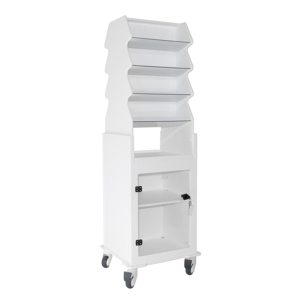 Tall Narrow Suture Medical Cart with Clear Lockable Door | TrippNT